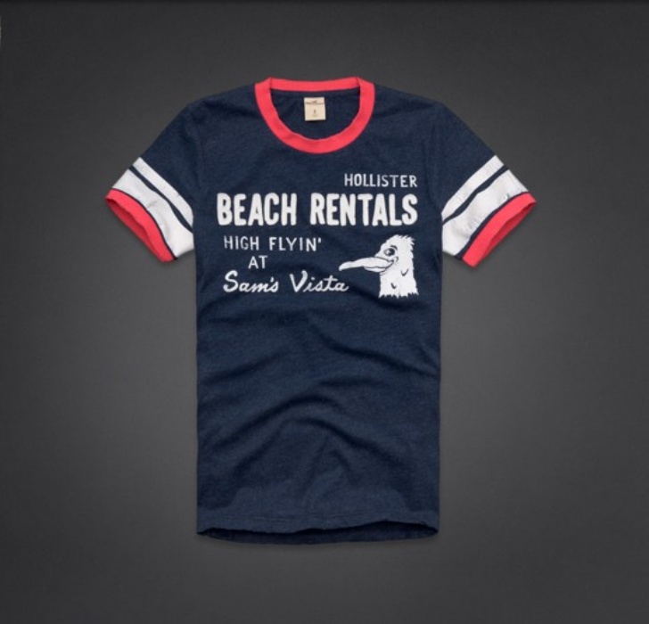 Hollister Hombres De Cuello Redondo Corto Remera HCO4097